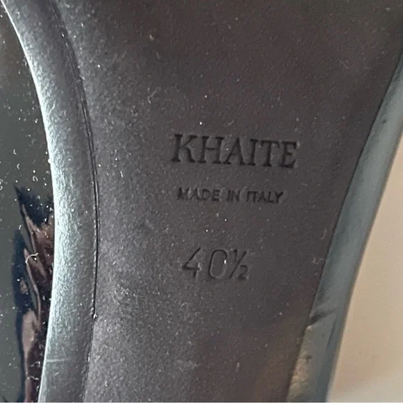 KHAITE Black Patent Leather Crystal Strap Heels Sandals Made Italy Size 40.5 - Picture 7 of 8